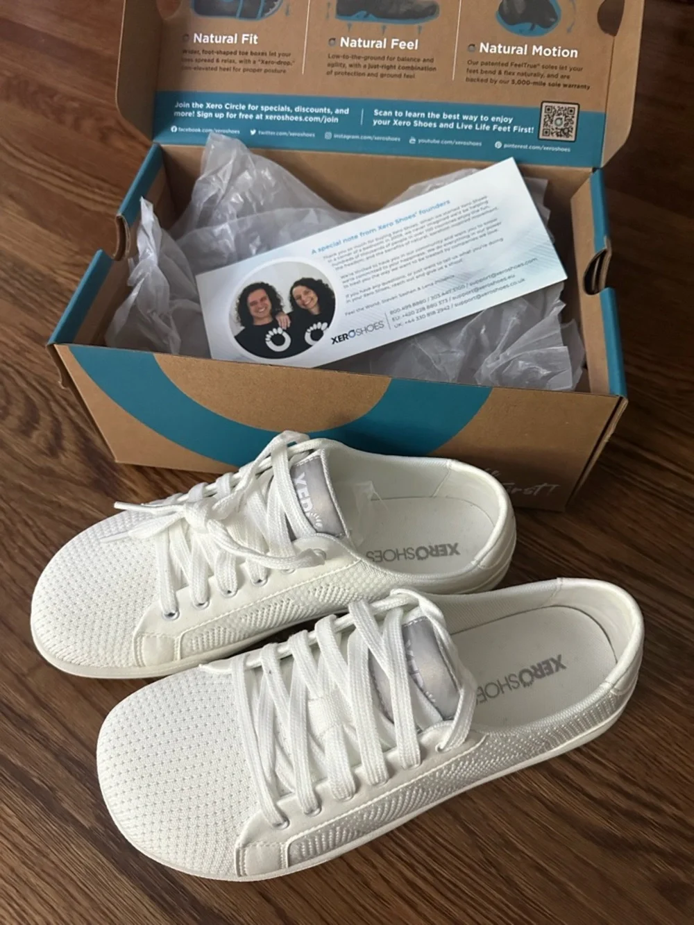 NWT Xero Dillon Women's SIze 8 Barefoot Minimalist Running Shoes White Sneakers